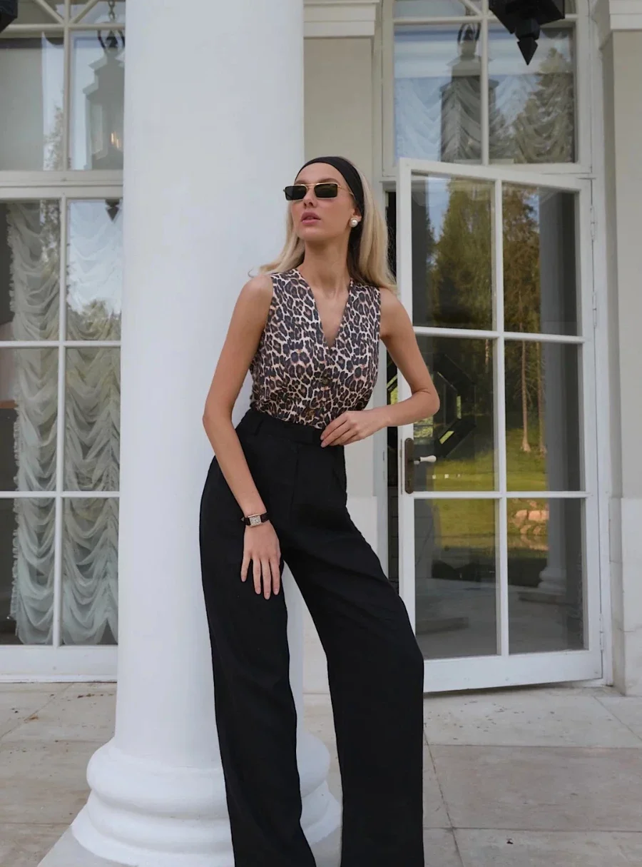 Bornladies Fashionable High Waisted Straight Leg Pants Women Loose Solid Fashion Chic  Versatile Office Lady Commuting Pants