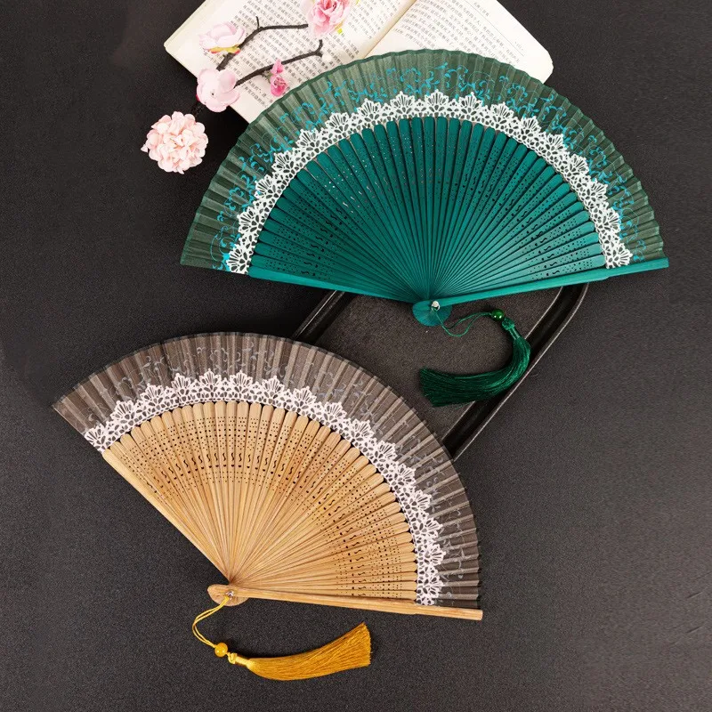 

Color Changing Crown Fan Folding Fan Lace Color Changing Fashion Folding Fan Japanese Style Hanfu Photography Fan Home Decor