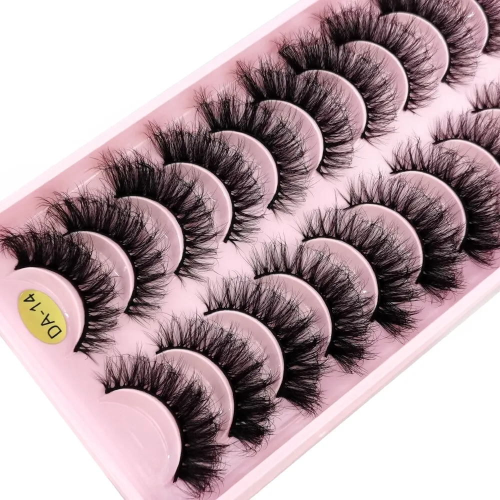 FANXITON Wispy Wimpern 8D Volumen – Katzenauge, 16 Mm, Synthetischer Nerz, 7 Paar Set