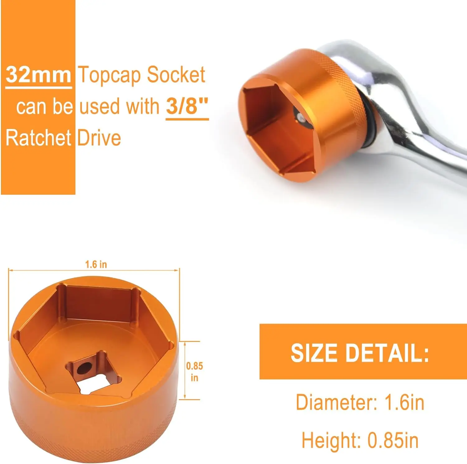 32mm バイクフォークトップキャップソケットツール 36、38、40