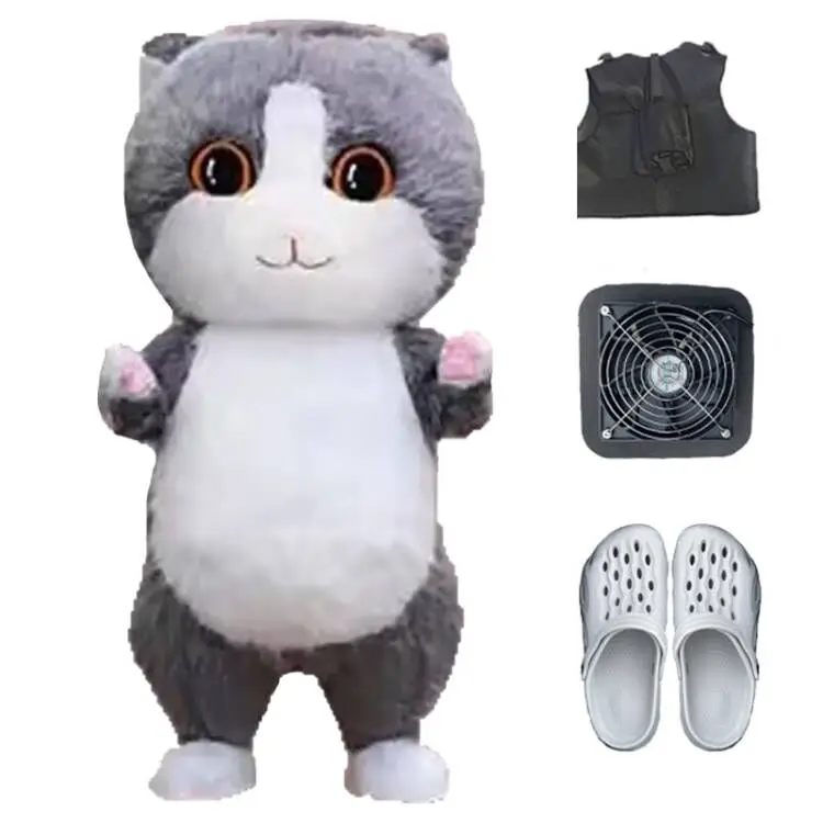 thumbnail image 1 of Disfraz de oso polar inflable gigante 2024, disfraz de mascota de peluche de piel para adultos, personaje animal, prenda inflada para accesorios de escenario, 1 of 5
