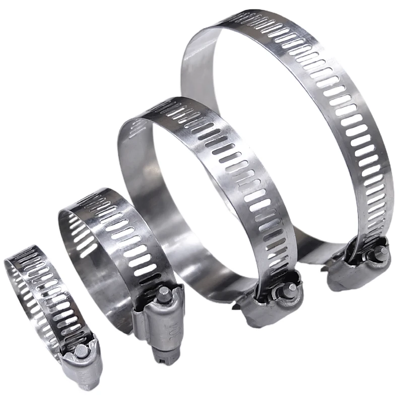 Hose Clamps 3/10pcs Hose Clips Pipe Clamps 6mm-600mm Stainless Steel Hoop Clamp Automotive Pipes Clip Fixed Tool