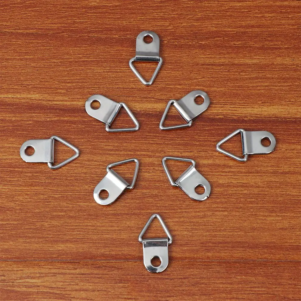 50pcs Oil Painting Mirror Art Work Photo Hanging Triangle D-Ring Picture Frame Hanger Wall Hook