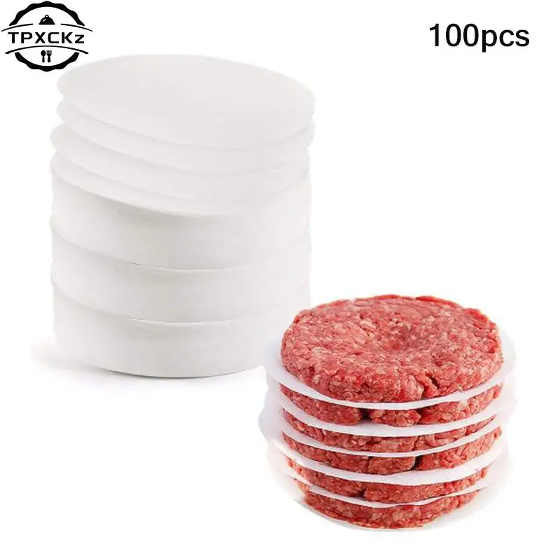 100pcs 11cm Round Hamburger Oil Blotting Paper Oven BBQ Grill Paper Absorbing Sheet Hamburger Patty Kitchen Tools