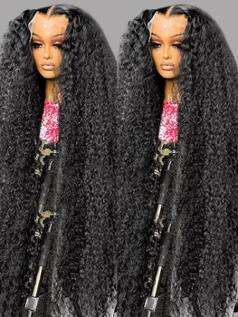300 High Density HD 13x6 Deep Wave Lace Frontal Wigs 40 50 Inch Jerry Curly Human Hair Wigs Transparent Brazilian Real Virgin Hair 13x4 Water Wave Lace Front Human Hair Wigs For Women Preplucked With Baby Hair 1