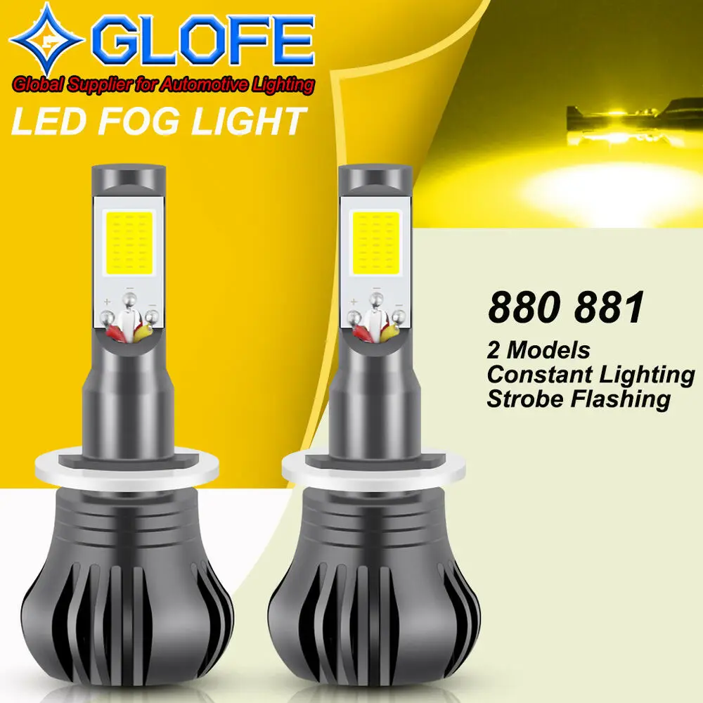 Ice Blue 880 899 LED DRL Fog Driving Light Bulb Dual Color Strobe Flash Yellow Cheap range A fun