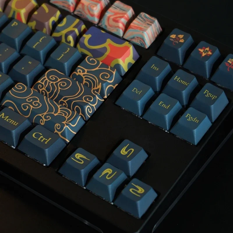 Echome-estilo Chinês Tema Keycap Grupo Pbt Dye Subbed Cereja Perfil Cap Teclado Anime para Teclado Mecânico - Imagem 2