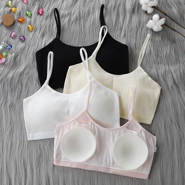 Girls' Double-layer Vest Cotton Developmental Girl Student Bra 8-10-12-14 Years  Old Child Girl Suspender Underwear Training Bra - AliExpress