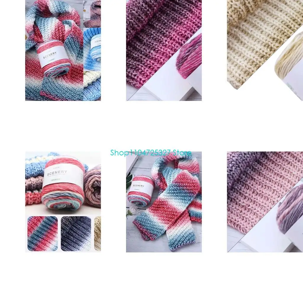 D8KF 100g 손 뜨개질 케이크 원사 그라데이션 옹 브르 다채로운 크로 셰 뜨..
