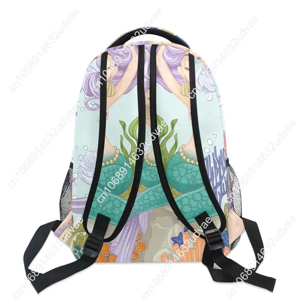 Mermaid Printing Backpack Women Big Capacity Fish Tail Travel Bag Student School Bag For Teenagers Girls Laptop Backpack