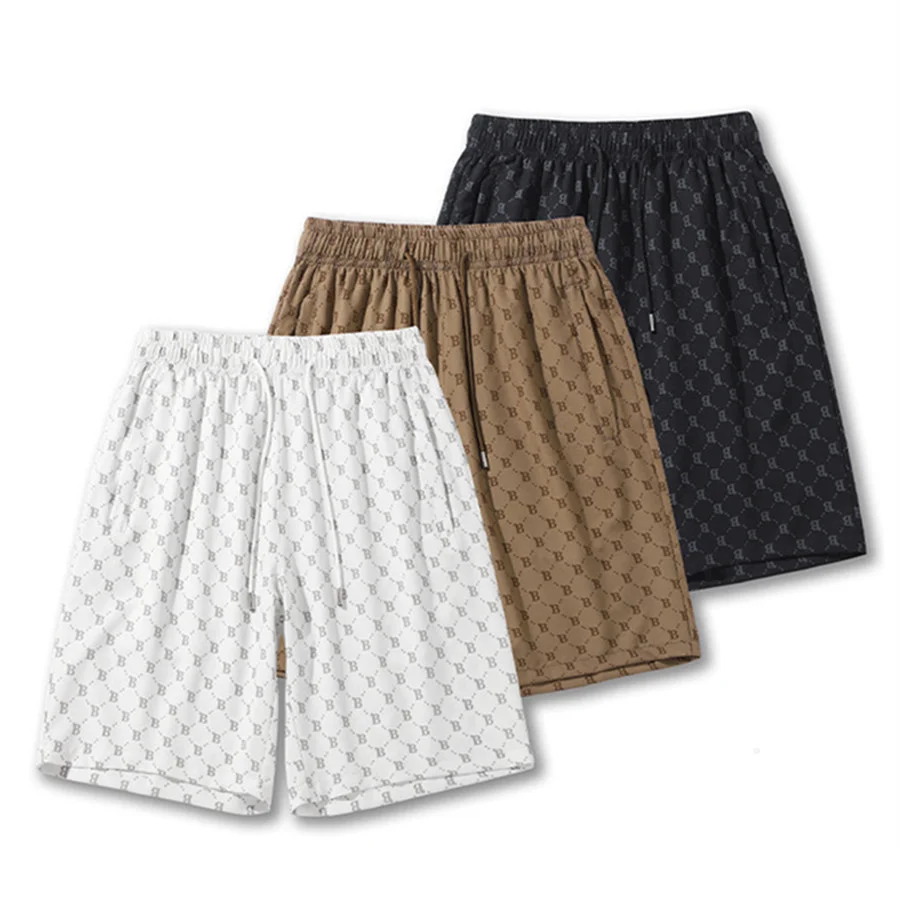 

2024 Summer Men Beach Shorts Fashion Letter Printed Streetwear Hip Hop Short Pants Men Quick-Drying Casual Sports Fitness Shorts