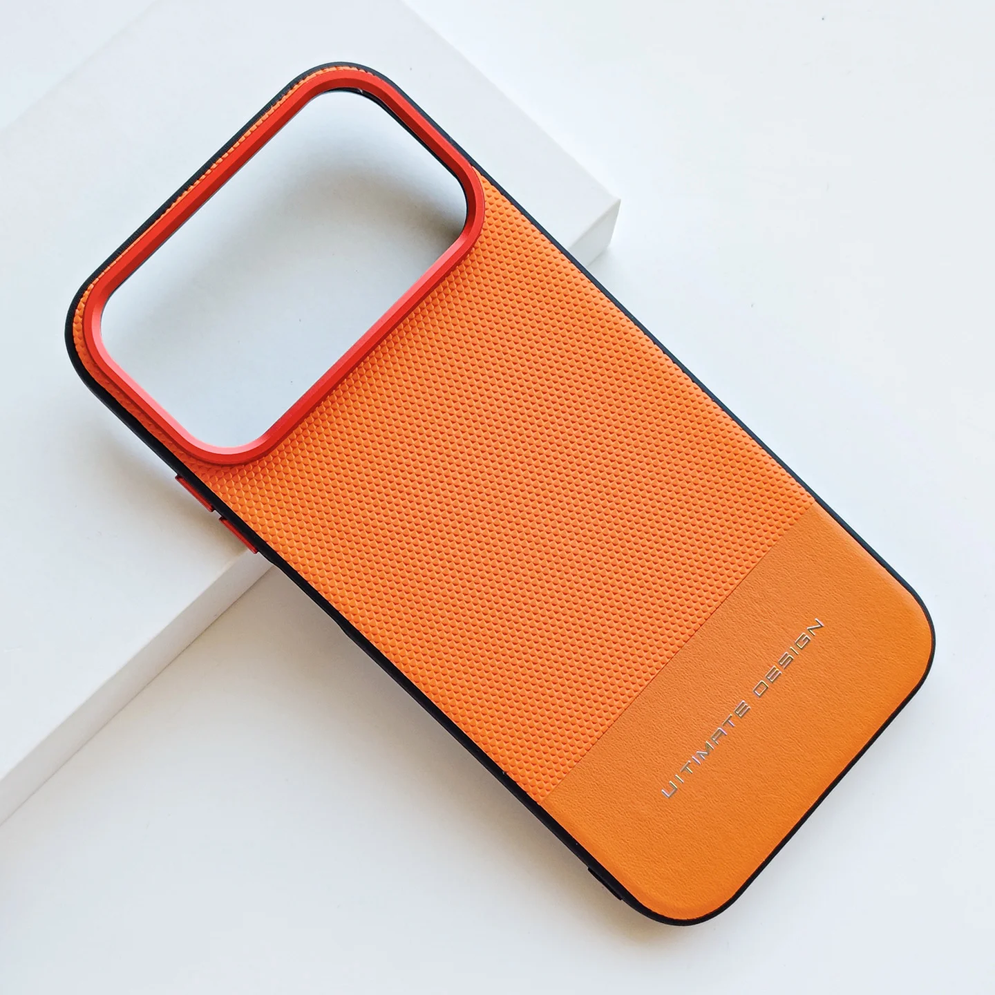 Frosted Matte PU Leather Shockproof Case with Metal Buttons & Lens Ring