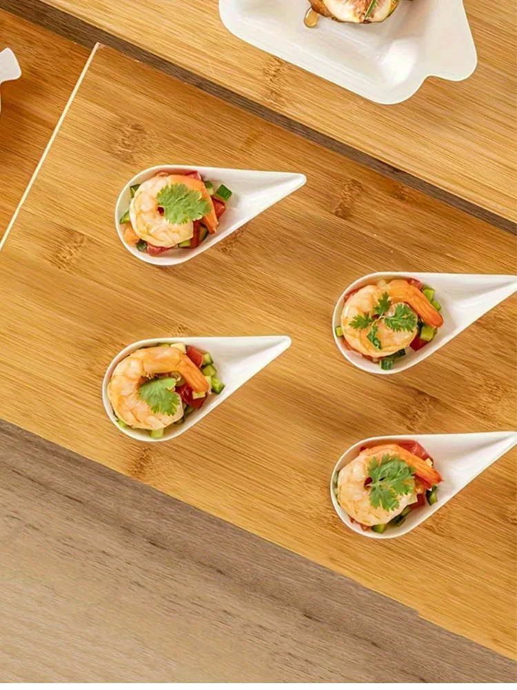 Disposable Paper Dessert Plates – High-Quality Water Drop Shaped Serving Trays – Eco-Fr... - SKU DPP12329 - UGI Packaging