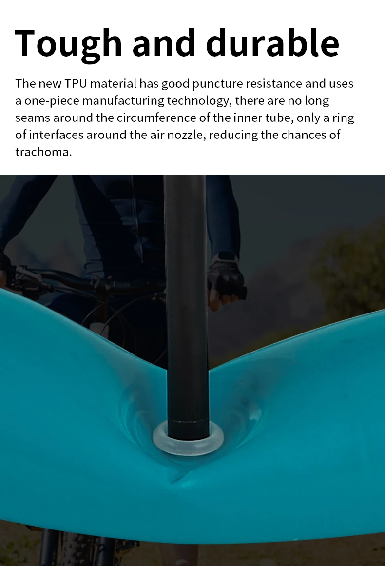 GUSTAVO Ultraleichter Fahrradschlauch 26 27,5 x 1,5–1,95 Zoll MTB Fahrrad TPU Material Reifen 45 mm französisches Ventil – Detail 7