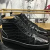 Real Leather Black Stone Pattern Shoes Luxury Trainers Ankle Lace Up Sneaker High Top Streetwear Walking Shoe Basketball Male 1