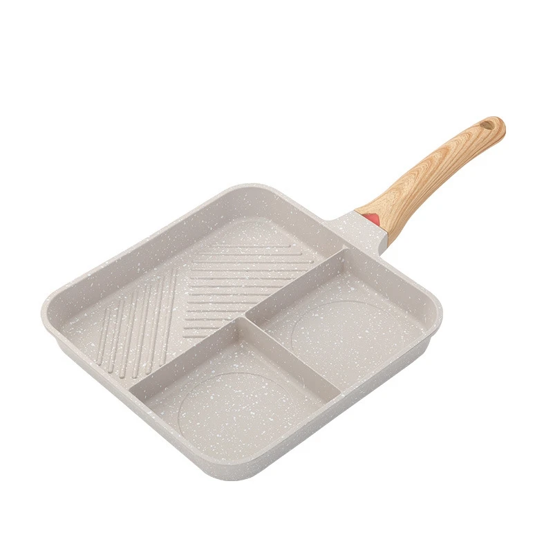 

Frying Pan Aluminum Alloy 3-In-1 Steak Breakfast Fry Pan Cooking Pan Kitchen Utensils