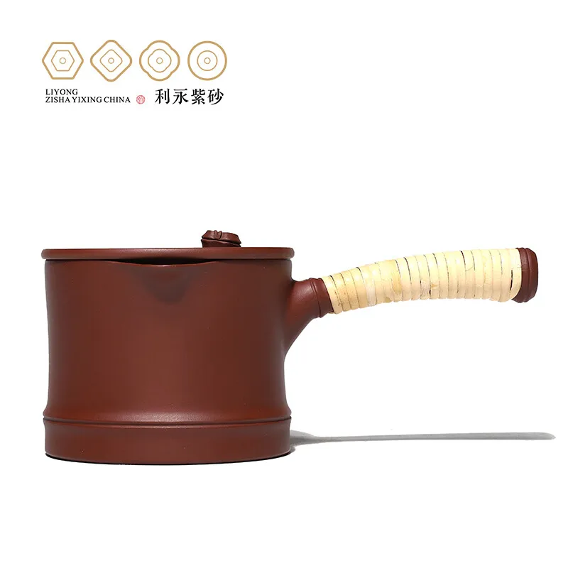 

Centennial Liyong Yixing Famous Pure Handmade Purple Clay Pot Raw Ore Jujube Red Mud Bamboo Kettle Kung Fu Tea Set Teapot 380cc