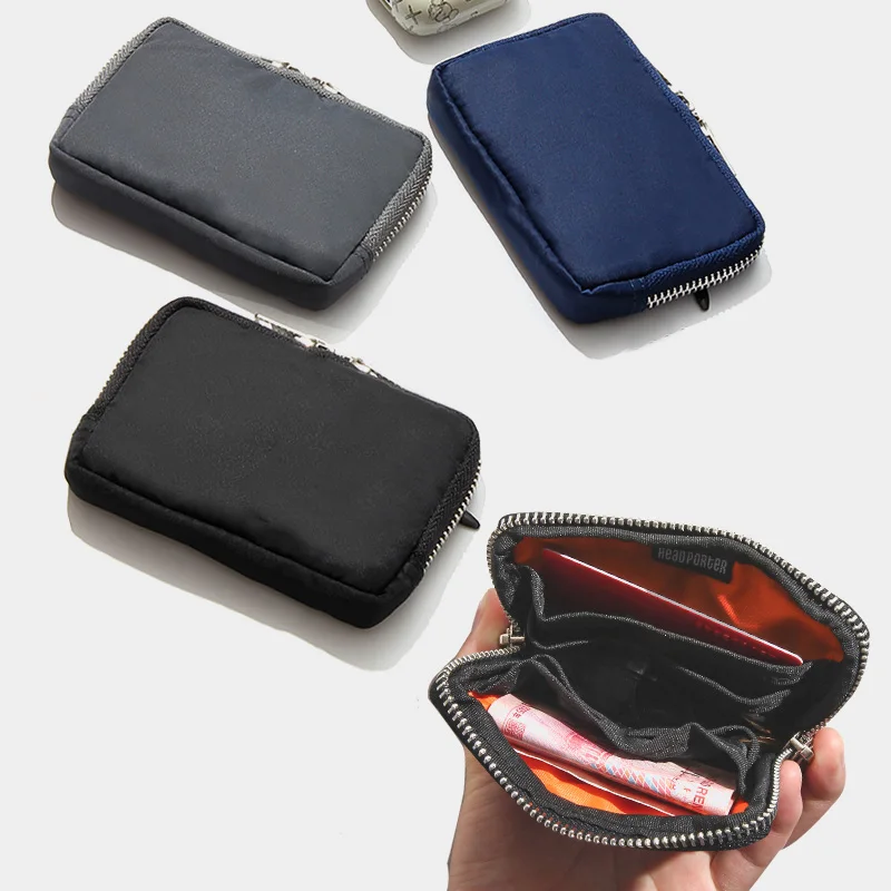 Earbuds Storage Bag Japanese Men Wallet Credit Card Holder Case For Boys Girls Journey Bank Card Organizer Zipper Coin Purse
