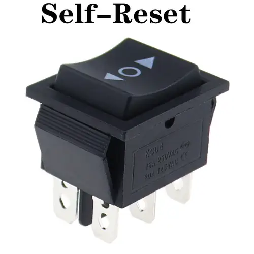 1PCS KCD4 25X31mm Black Rocker Switch 6 Pin 3 Position ON-OFF-ON Double Reset/Latch Switch 16A 250V 20A 25A 125VAC - Image 6