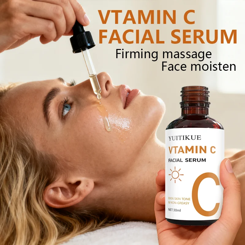 Vitamin C facial serum, evens skin tone & non-greasy, provides long-lasting deep hydration, firms and lifts