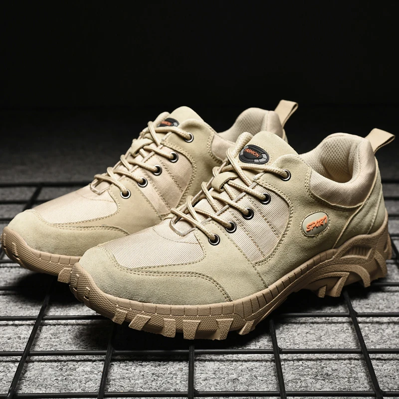 Patchwork Outdoor Sneakers Breathable Men's Casual Shoes Desert Combat Footwear Large Size Non-Slip Hiking Shoes