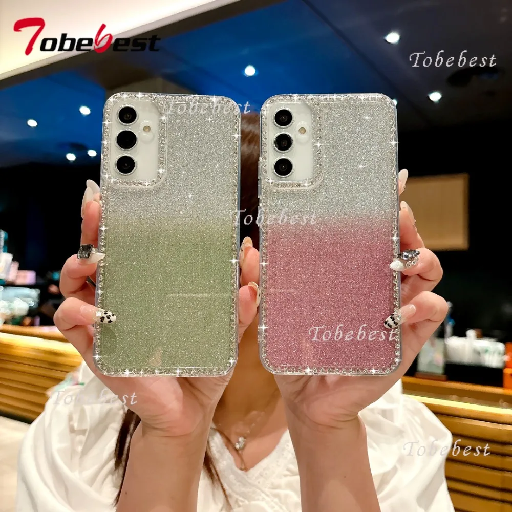 Bling Glitter Diamond Silicone Transparent Phone Case Cover