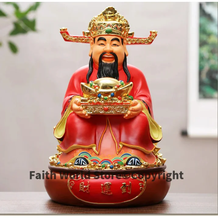 Buona Fortuna Casa Negozio Azienda Aperta Efficace Talismano Denaro Disegno Affari Fortuna In Forte Espansione Oro Cai Shen Dio Della Ricchezza Statua