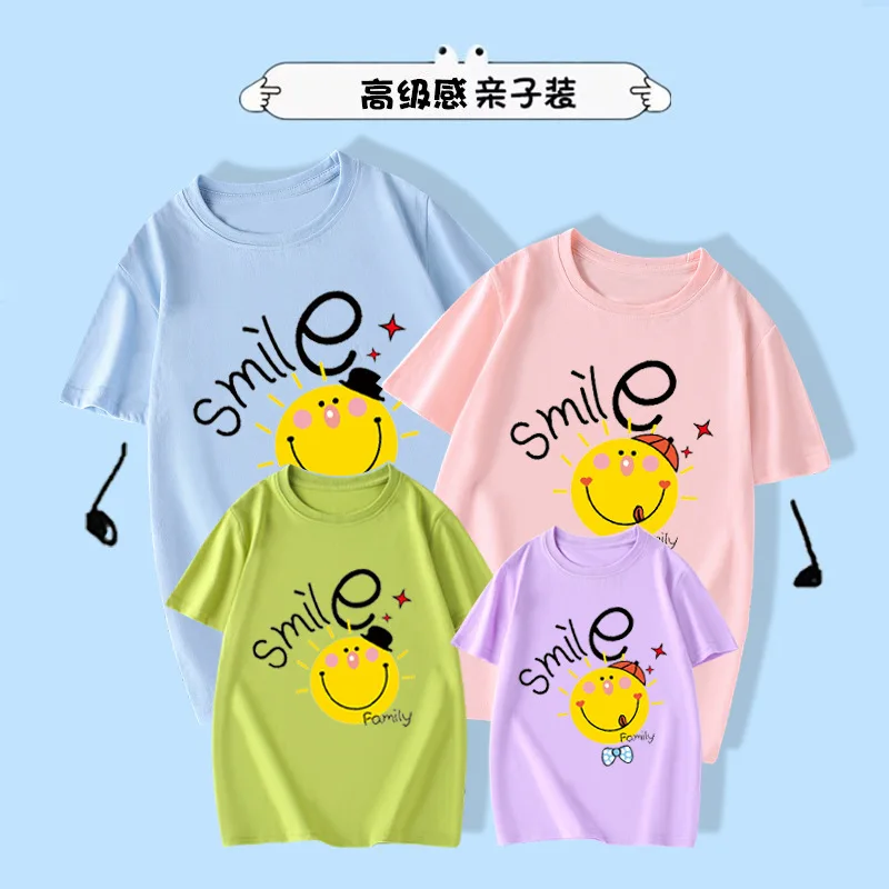 

Mother Father Kids T-shirt Cartoon Mommy Daughter Matching Clothes Baby Girl Clothes Fashion Cotton Family T Shirt Short Sleeve