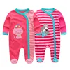 Kiddiezoom 2 Pcs Unisex 0-12Months Cartoon Long Sleeve Baby Boys Girl Romper 100%Cotton Soft Newborn Jumpsuit Infant Clothes 6