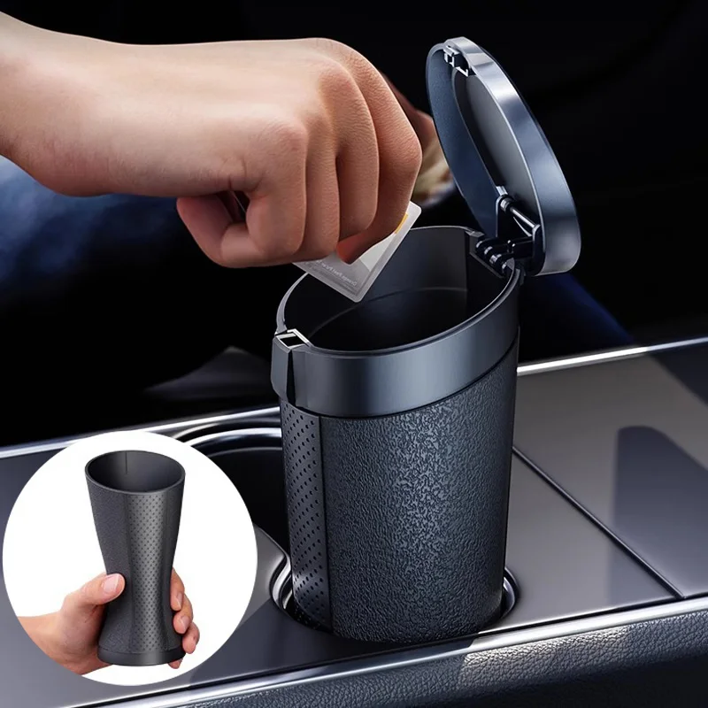 Car Trash Can Soft No noise Mini Auto Dust Organizer Interior Rubbish Bag Garbage Container Storage Box Bucket