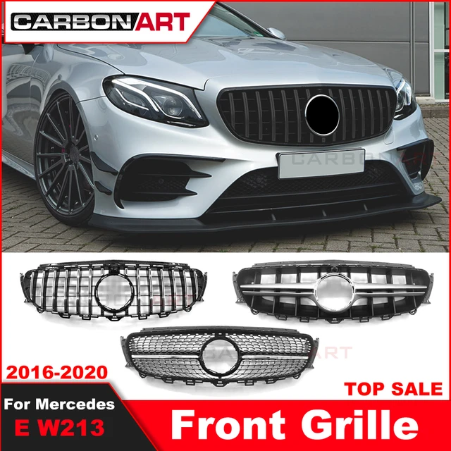 Sport Grille GT Gloss Black suitable for MERCEDES E-Class (W213) Sedan  (S213) T-Model (A238) Convertible (C238) Coupe Pre-Facelift 2016-2020 