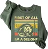 First of All I'm A Delight Sweatshirt Funny Opossum Sweatshirt Harajuku Women's Sweat-shirt Pullover 3