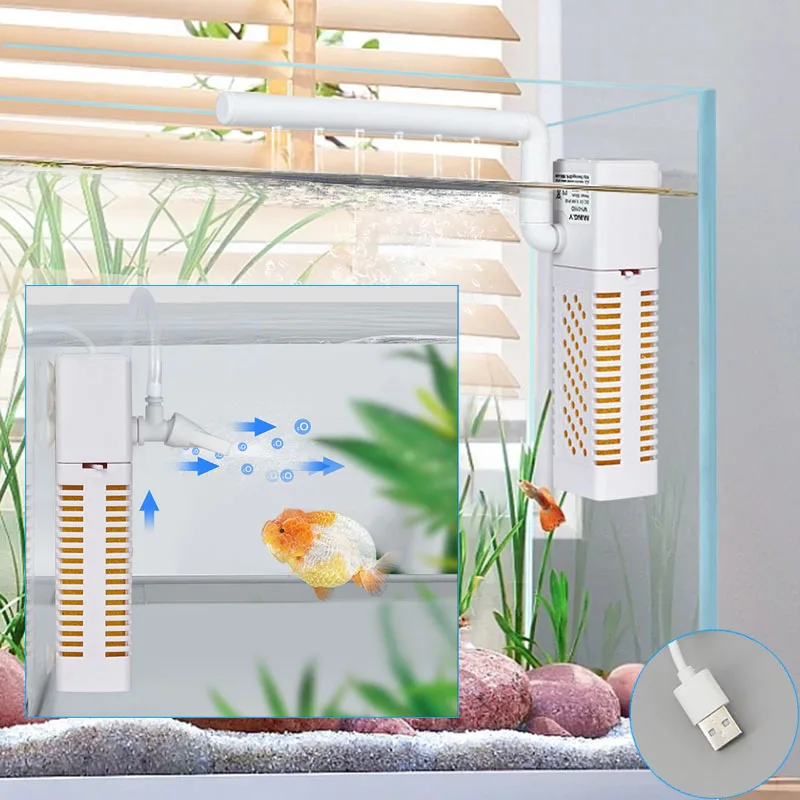 DC 5v 3.5w USB power Multifunctional Fish Tank Aquarium Filter Silent Oxygenation Pump Biochemical Filtration submersible k 3