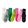 European sizes 35-40, 1 Pair of Women's and Children's Mid-Calf Yoga Socks with Colorful Soles and Dotted Rubber Grips