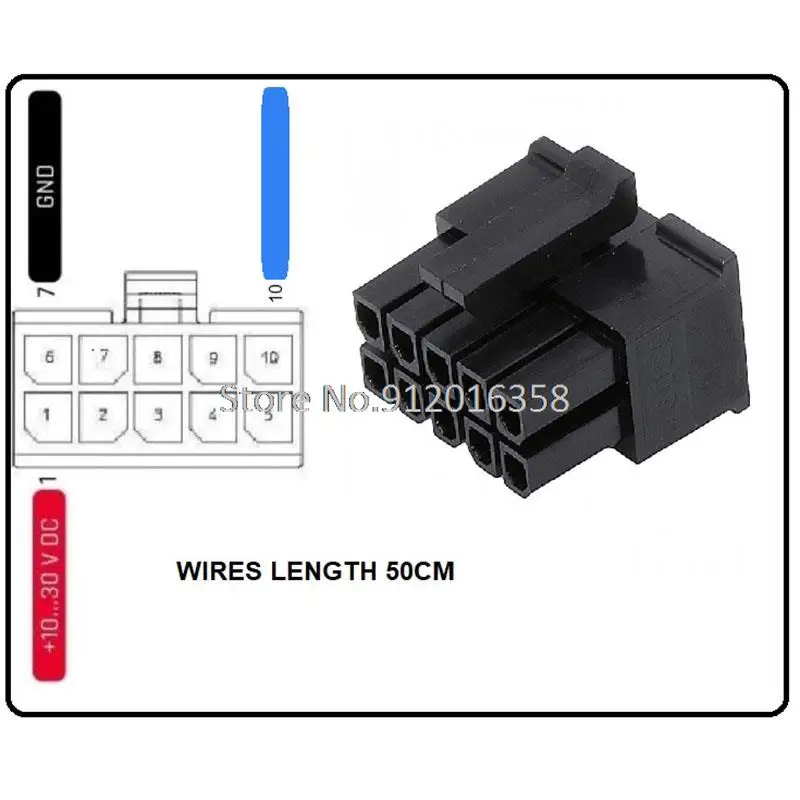 

50CM 20AWG 43025-1008 43025-1000 10 Pin Micro-fit 3.0 Female Open End Connector