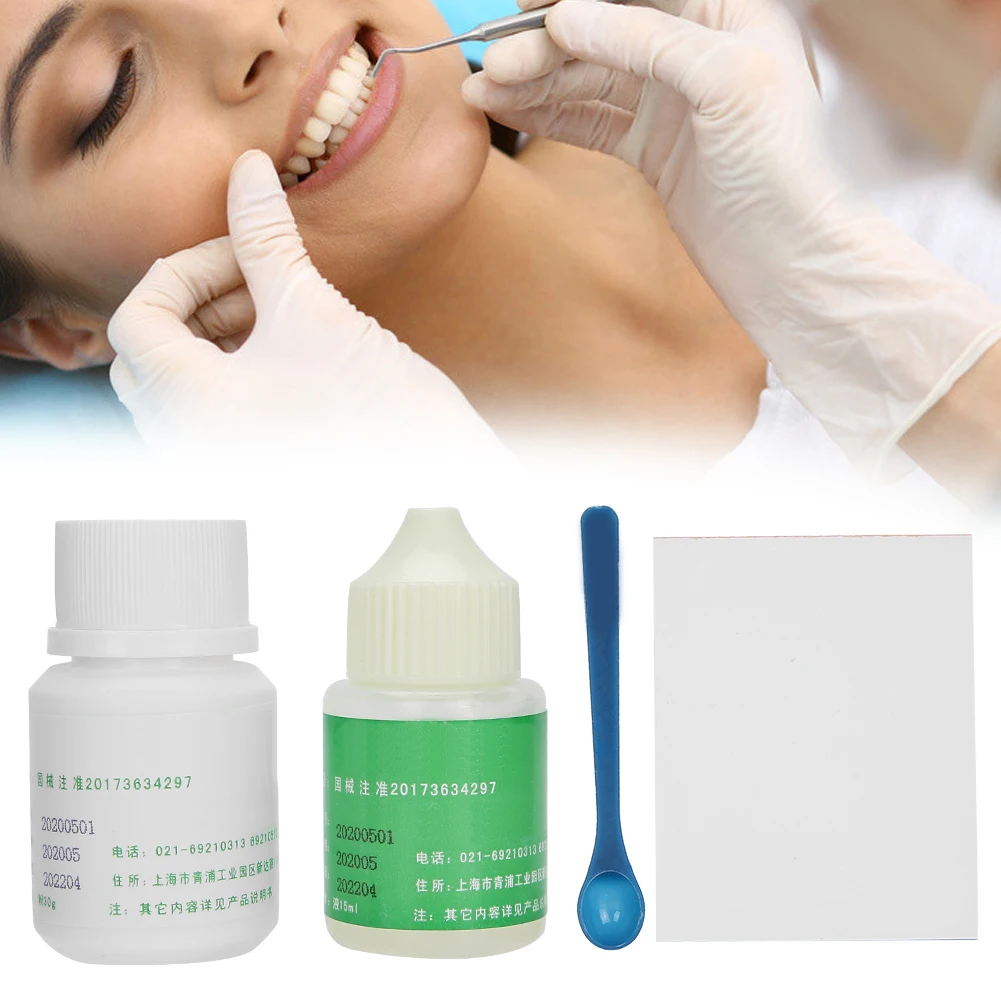 15ml Zinc Polycarboxylate Cement Liquid+30g Zinc Polycarboxylate Cement Powder Dental Cement Kit Dental Polycarboxylate Cement