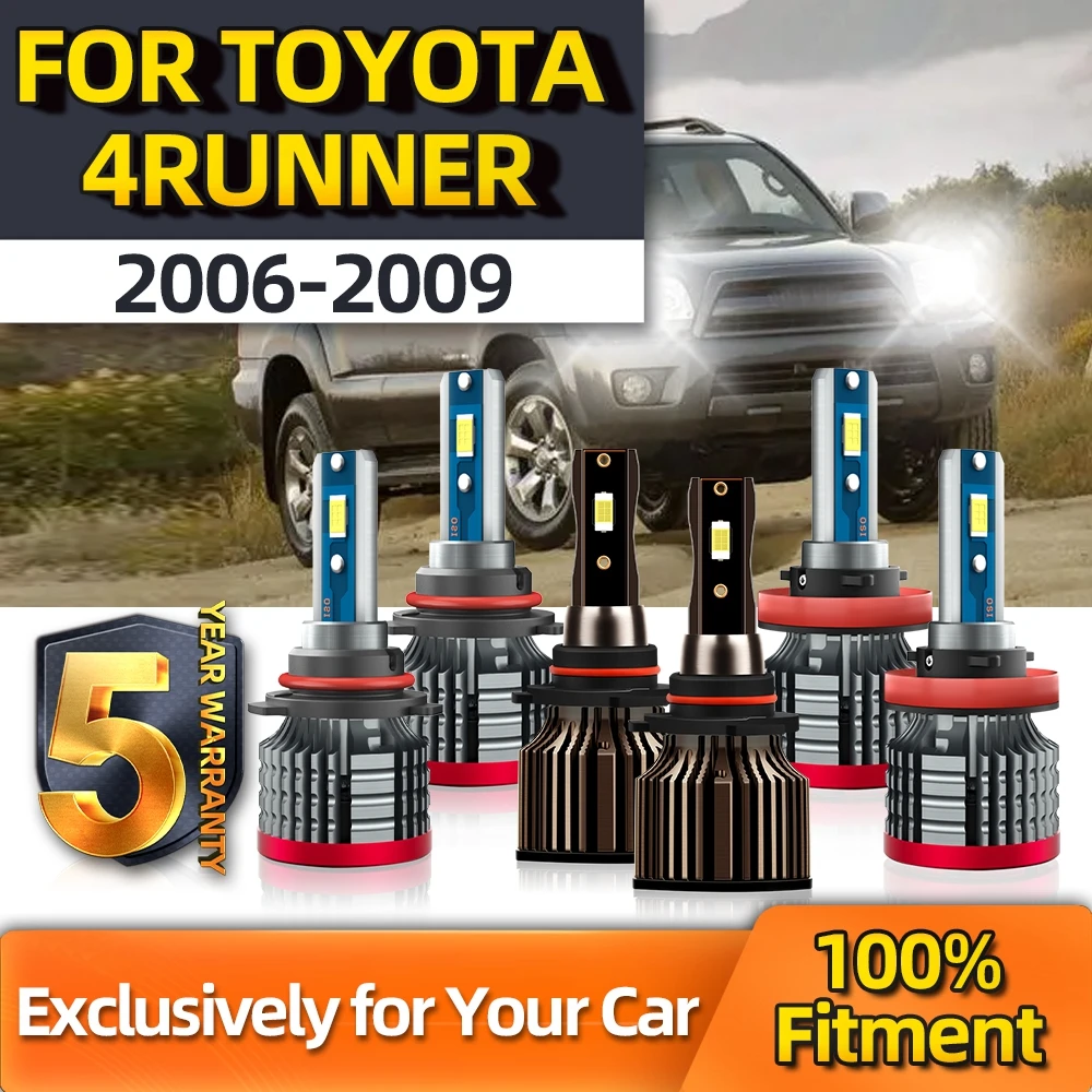 

Crossfox 6x Combo LED Headlight High Low Fog Light 9005 H11 9006 Plug-N-Play Bulbs For Toyota 4Runner 2006 2007 2008 2009