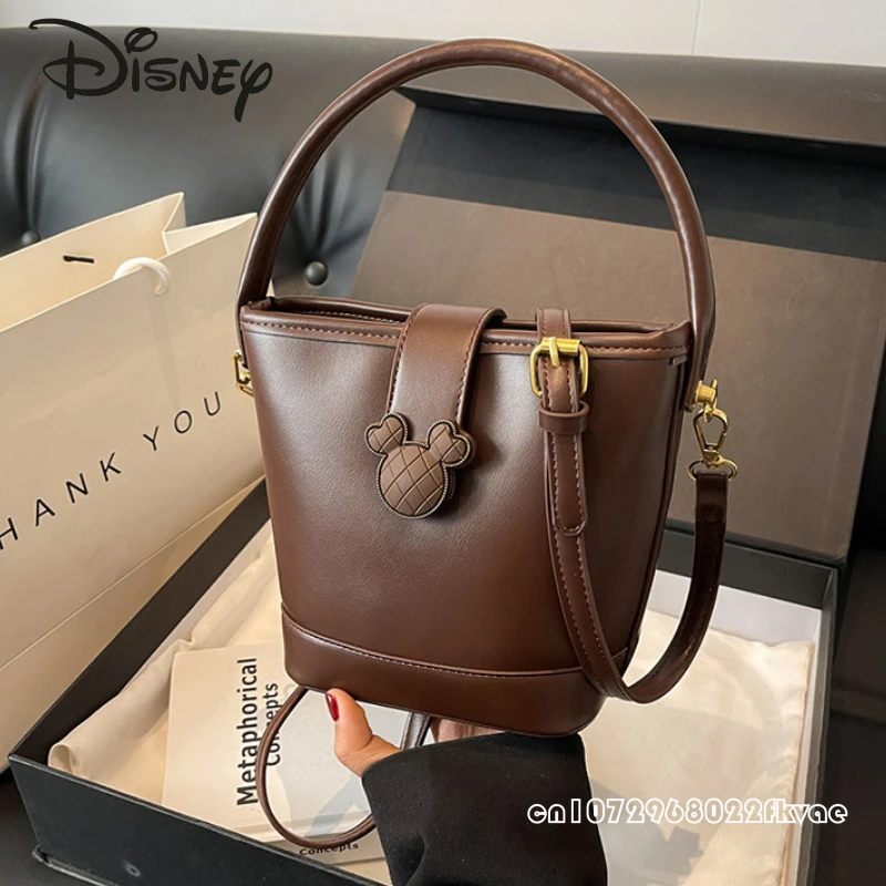 Disney Mickey New Women's Crossbody Bag Fashionable and High Quality Women's Shoulder Bag Solid Color Large Capacity Women's Bag