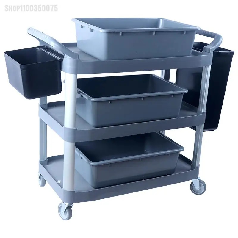 Triangular aluminum tube dining car hotel three-story cart restaurant commodity mobile serving car hot pot restaurant receiving