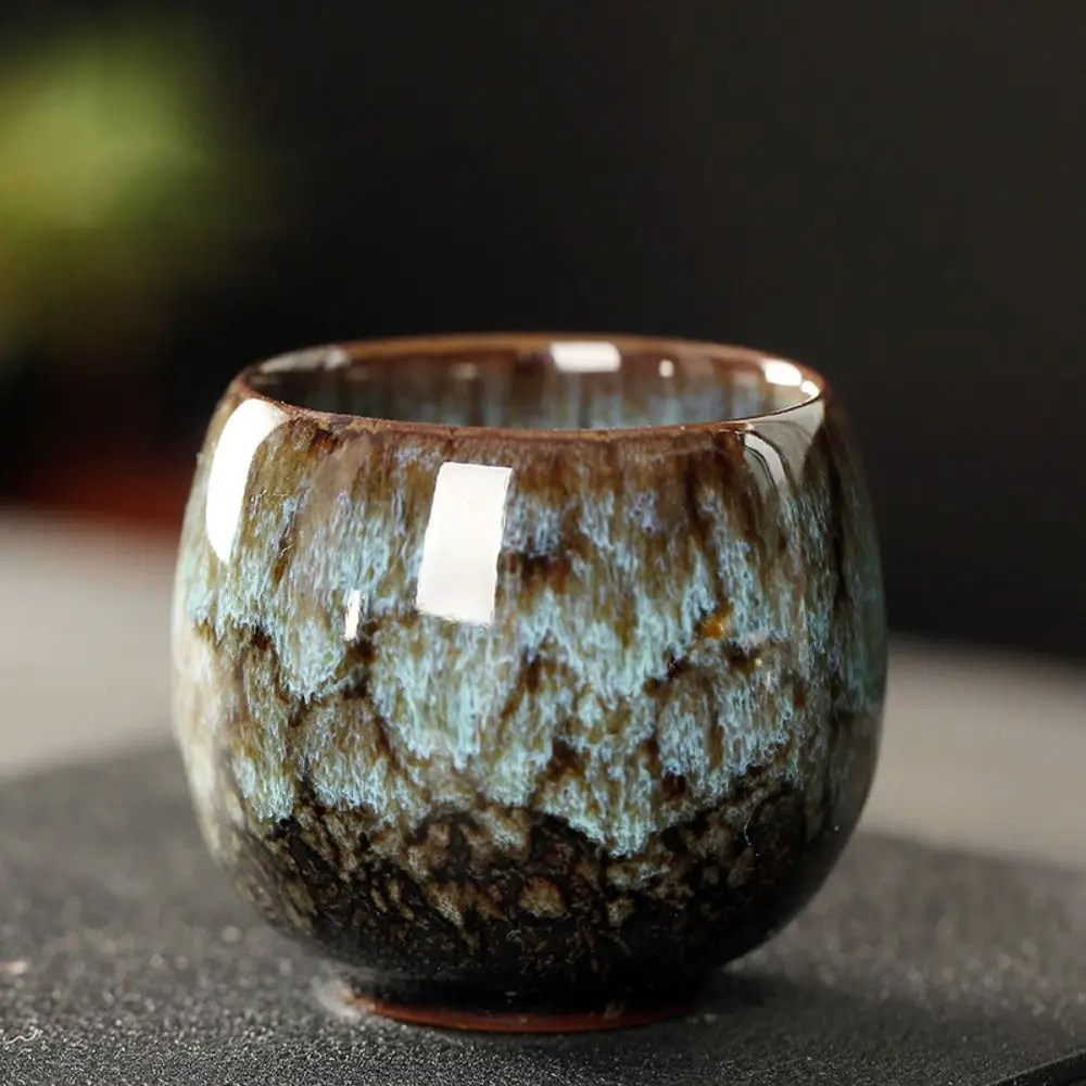 Japanische Keramik-Teetasse mit Ofentransformation, Espresso-Tasse aus Porzellan, Kung-Fu-Teetasse, Keramik-Kaffeebecher, Wein-Trinkgefäß – Detail 6