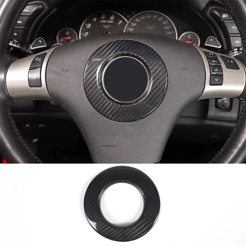 Real Carbon Fiber Car Steering Wheel Emblem Sticker Logo Trim Cover