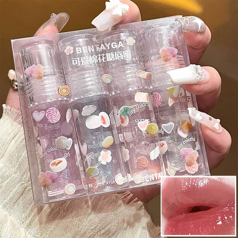 Lovely Shiny Cotton Candy Lip Oil Transparent Lip Gloss Lip Toot