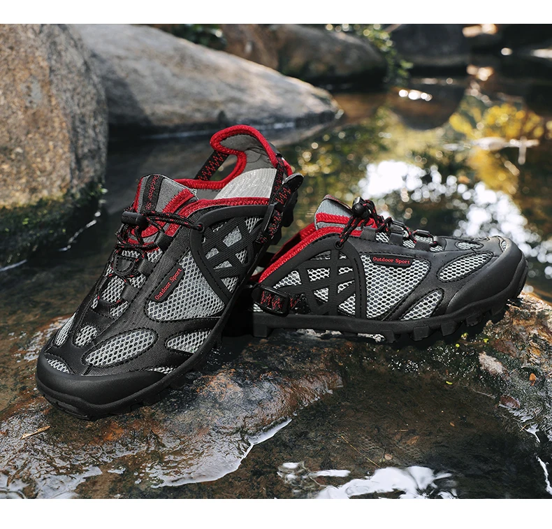 Herren Outdoor-Wandersandalen, schnell trocknende Wasserschuhe, amphibische Watschuhe, atmungsaktive Wanderschuhe, Trail-Wassersandalen, große Größe – Detail 22