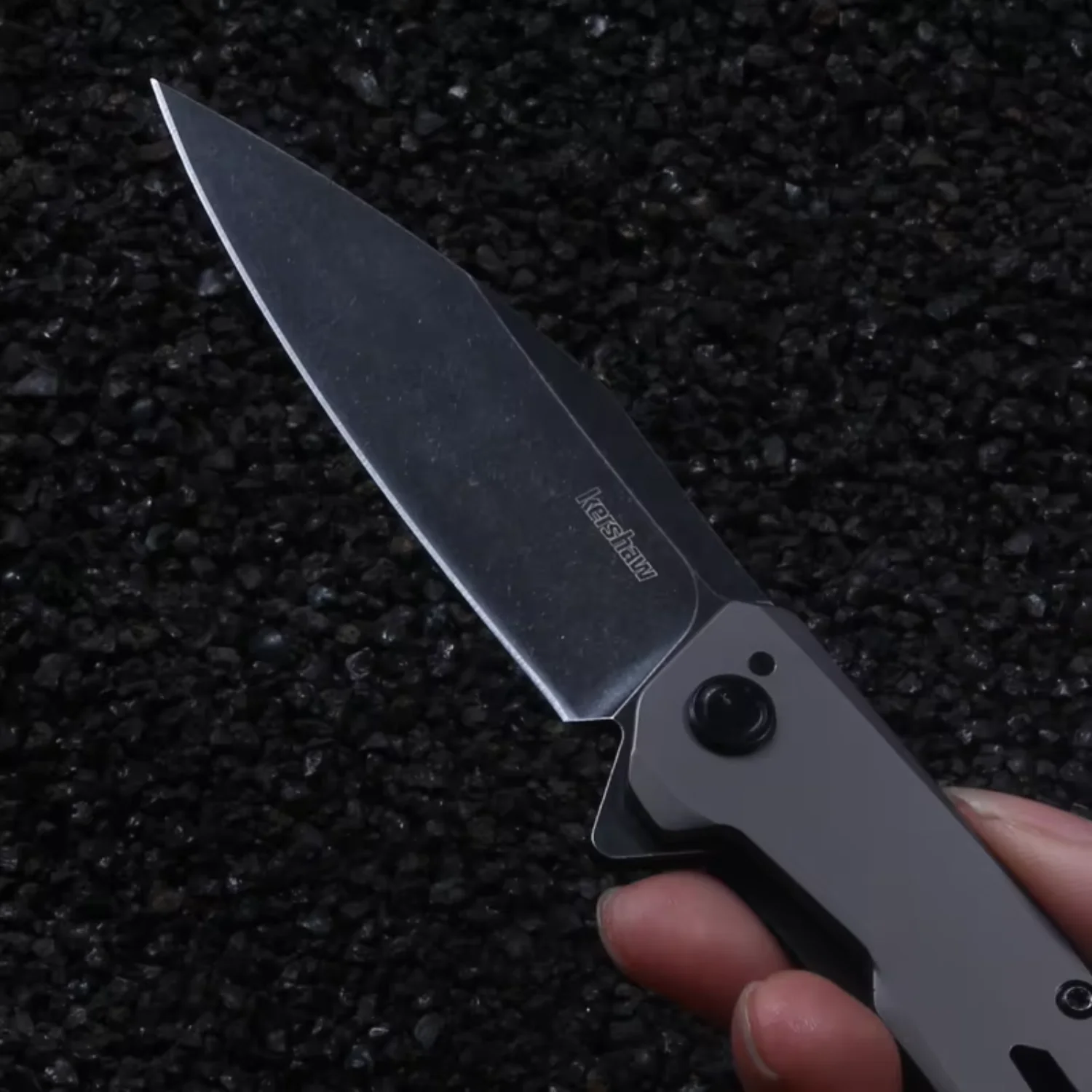 KS Flyby 1404 Assisted Flipper Gray PVD pocket 4