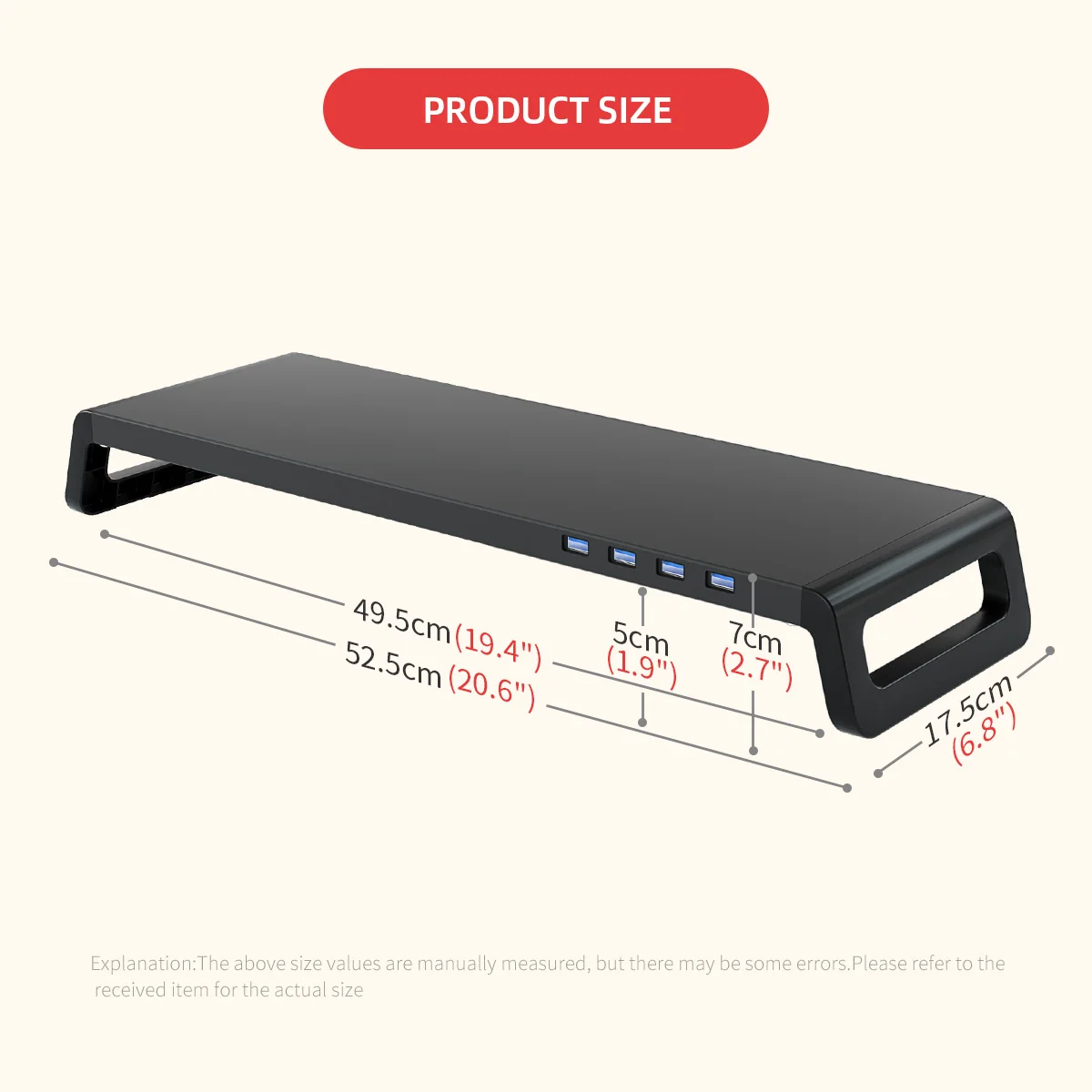 Alumínio Alloy Monitor Stand Riser Portas Usb 3.0 Robusto Computador Desktop Laptop Desk Support - Imagem 2