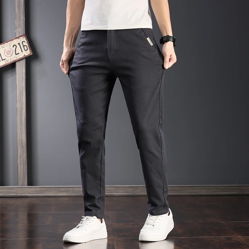 2024 Elegant Fashion Harajuku Slim Fit Ropa Hombre Loose Casual All Match Sport Wide Leg Pants Solid Pockets Straight Leg Pants