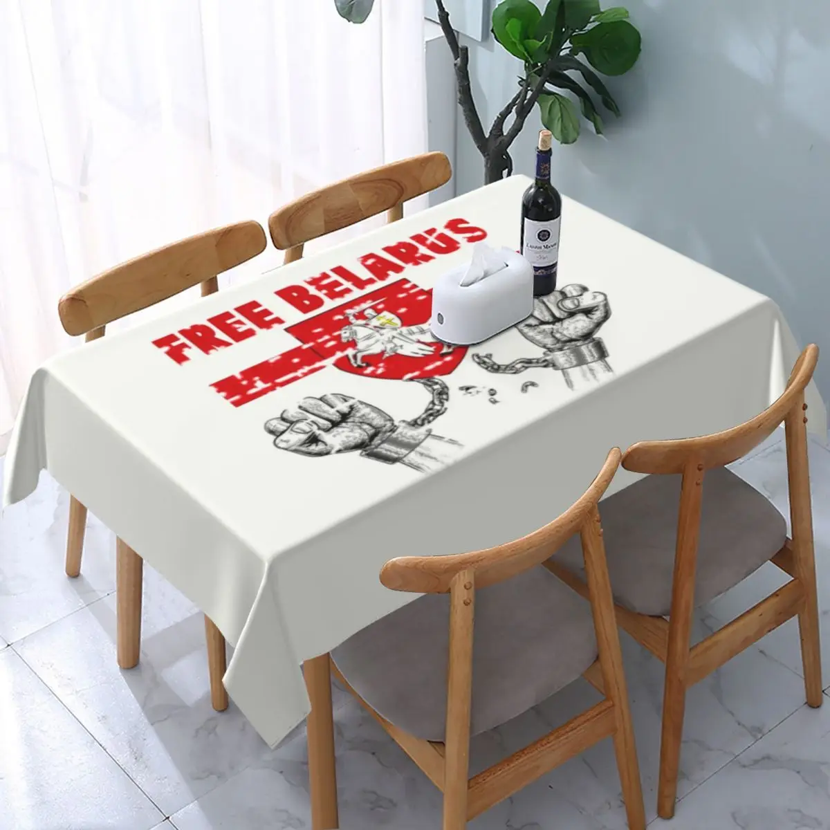 

Rectangular Tablecloth Tablecloth Fit 40"-44" Elastic Edge Table Cloth Belarusian Table Cover