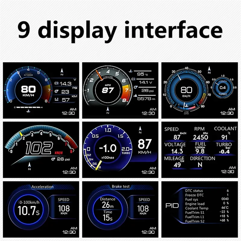   а Ÿڹ, ڵ ͺ з  Ʈ, GPS ӵ RPM , HUD OBD  LCD νƮ , 12V