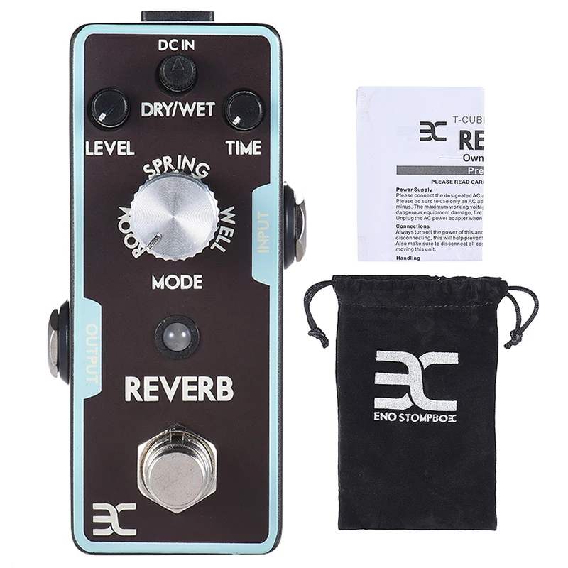 

Аксессуары для гитар Eno Reverb, педаль для электрогитар, музыкальный инструмент, педаль с эффектами Reverb, настоящий байпас