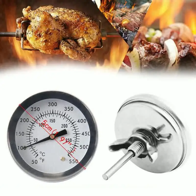 ZERONE Thermomètre Pour Barbecue Thermomètre Pour BBQ En Acier Inoxydable, Température à Capot